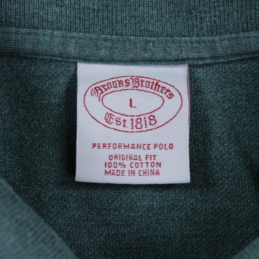 Brooks Brothers Performance Polo Shirt Green Men's Size L Original Fit Cotton - Picture 4 of 7
